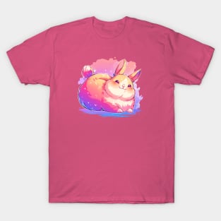 Happy chubby bunny with vivid colors T-Shirt